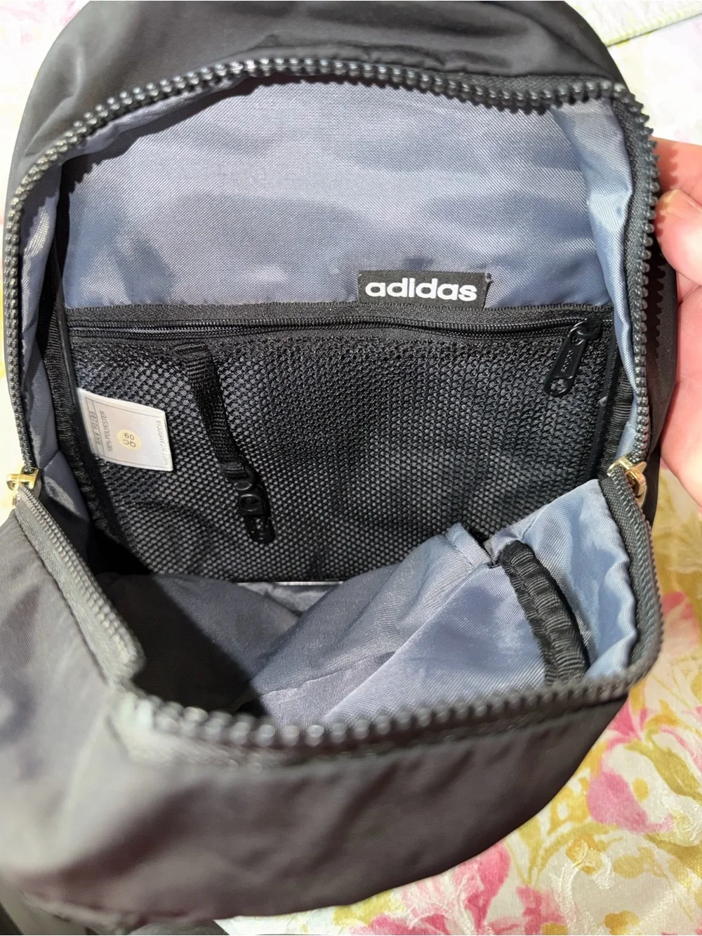 adidas Black Round Logo Crossbody Backpack